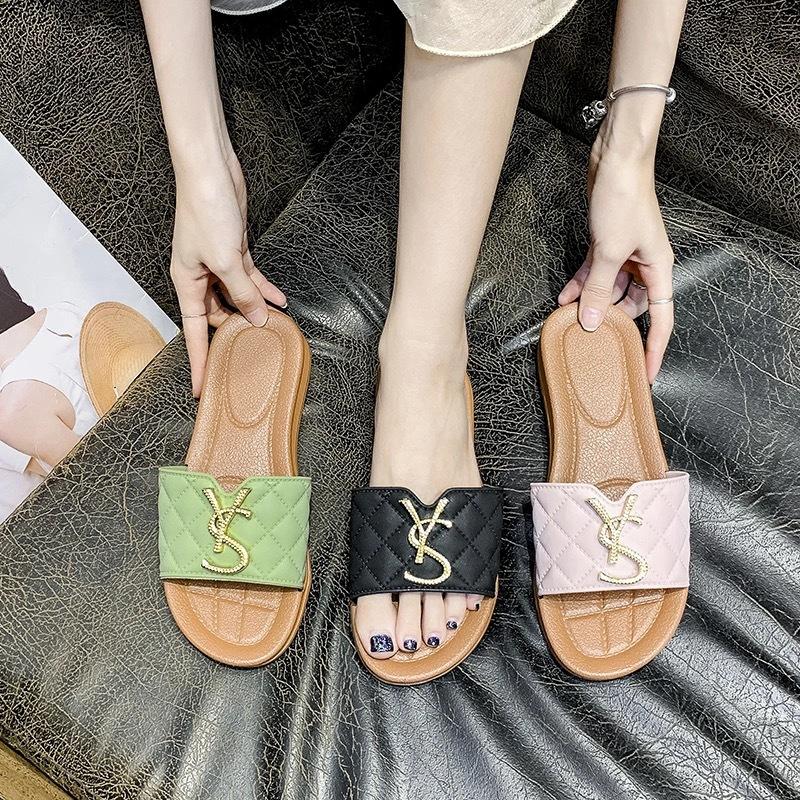 Slippers 2021 Women&#039;s Summer Outdoor Beach Flat Sandals Female Flip Flop Ladies Soft Bottom Fashion Lovely Home Slides Shoes