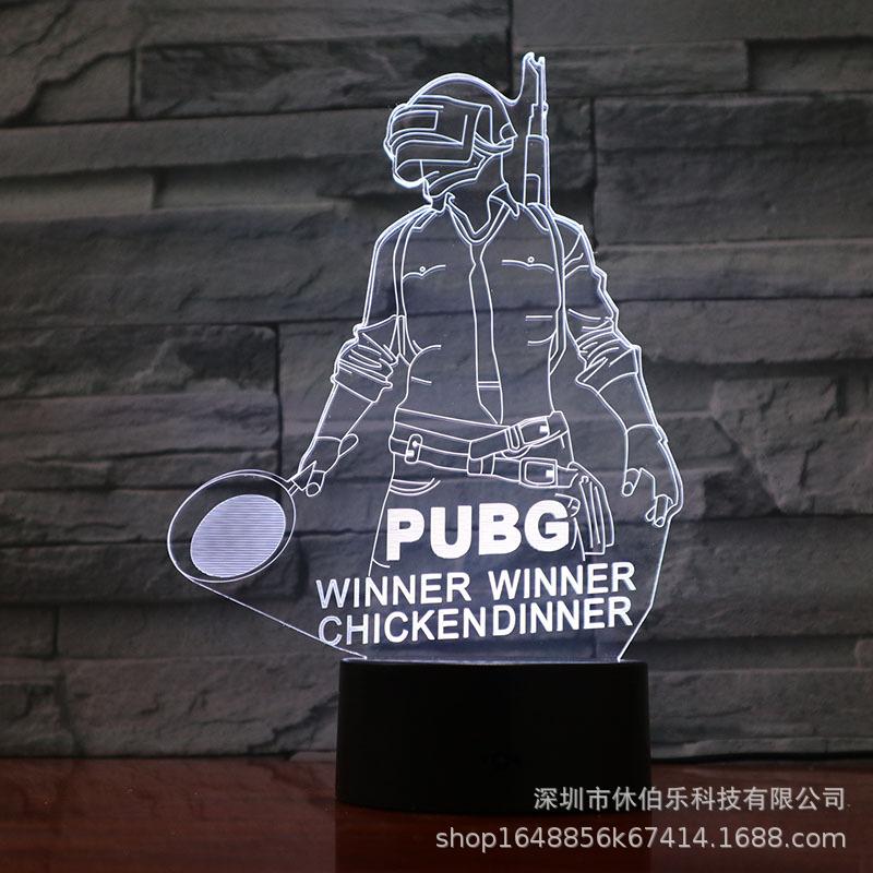 Keychains 3D Led PUBG Anime Night Light Logo Children Kids Boys Gift Manga Japanese Bedroom Desk Lamp Shingeki No Kyojin
