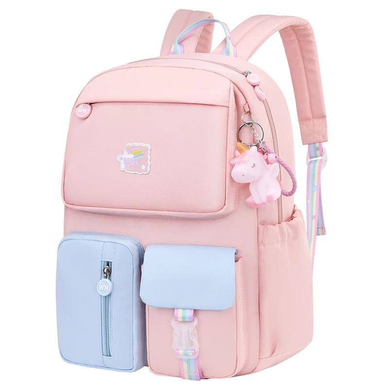 School Bags Cartoons Pony For Teenager Girls 2 Size Rainbow Backpack Suitable Grades 1-6 Women Backpacks Schoolbags