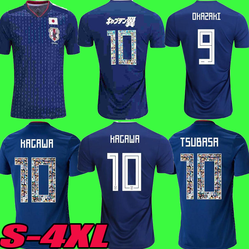S-4XL18 19 Atom Captain Tsubasa Japan Home blue Men Soccer Jerseys Thai Quality 10 Nakajima Kagawa 22 YOSHIDA 9 Okazaki Football shirt