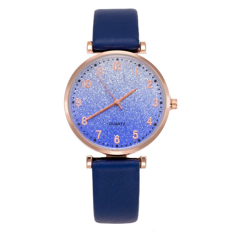 Wristwatches Fashion Ladies Watch Glitter Starry Strap Girl&#039;s PU Belt Quartz Clock Female Statement Bracelet Watches