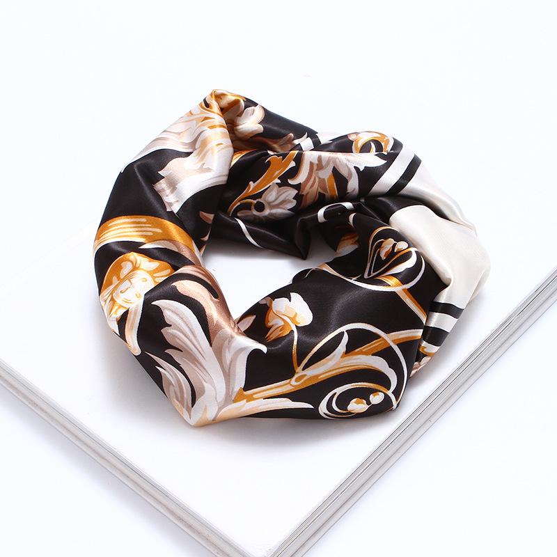 Scarves 4pcs High Quality Multicolor Square Silk Scarf Imitation Bandanas Women Ladies Print Satin Head Hijab Scarfs 90x90cm