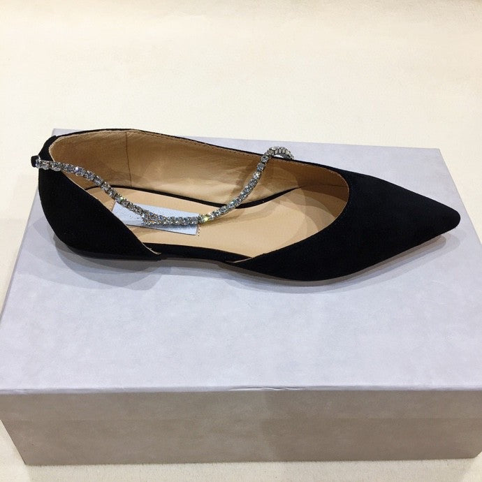 2021 Sales Glitter Spiked Flat shoes Women Red Shoes Sequins heels Party Wedding Shoes Pointed Toe Pumps 35-40