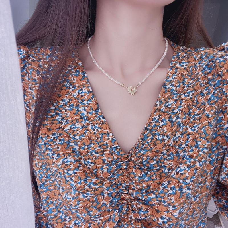 Pendant Necklaces Elegant Pearl Daisy Necklace For Female Summer Gold Bead Chain Choker Fine Jewelry Accessories Gifts