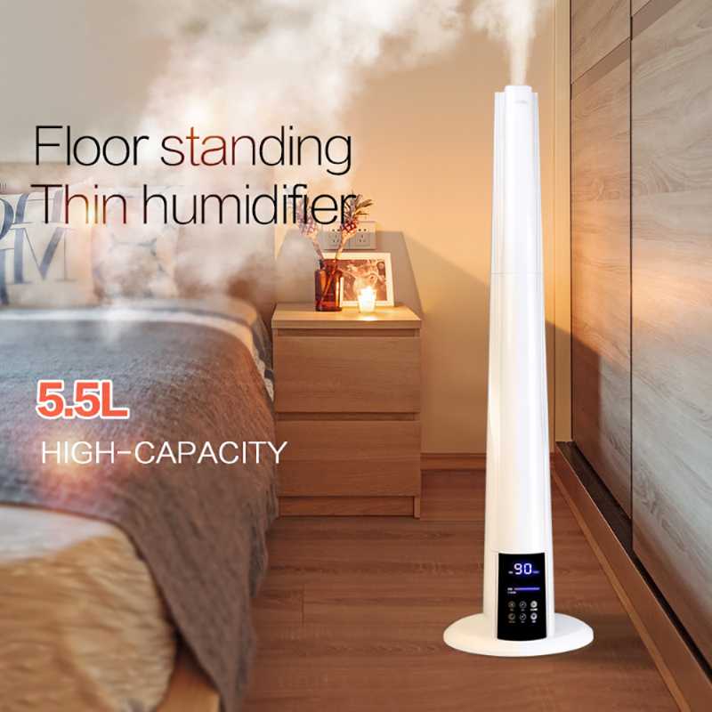 Humidifiers 5.5L Large Floor Standing Air Diffuser Household Big Fog Humidifier Ultrasonic Essential Oil Portable Fogger