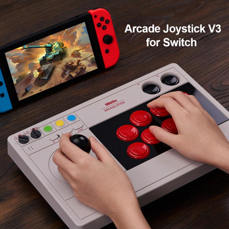 Game Controllers & Joysticks Rocker Controller 8BitDo V3 Arcade 3 Mode Bluetooth 2.4GHz Wireless USB Wired Fight Stick For Switch P
