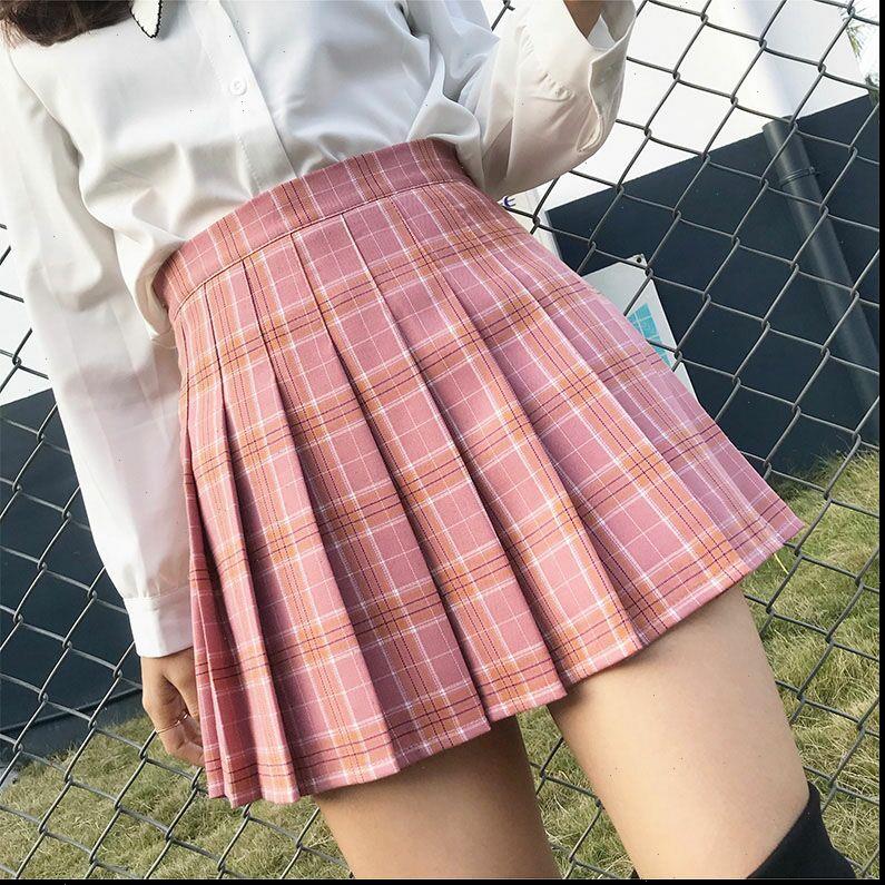 XS 2XL Plaid Summer Womens Skirts High Waist Stitching tennis Student Pleated Sweet Girls Dance Mini