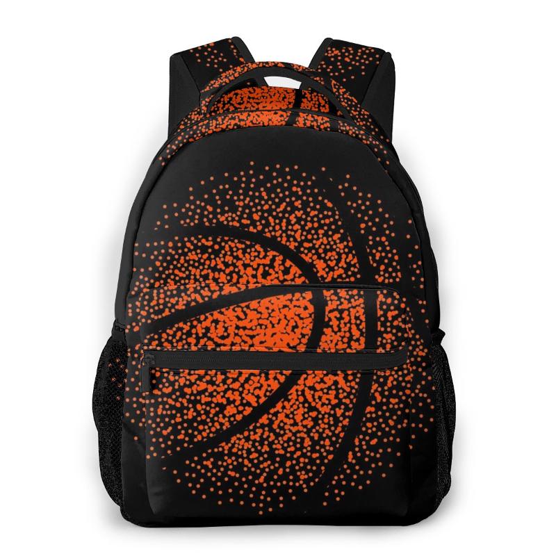 School Bags OLN Teenagers Boy Backpack Basketball Dots Casual Laptop Student Bag