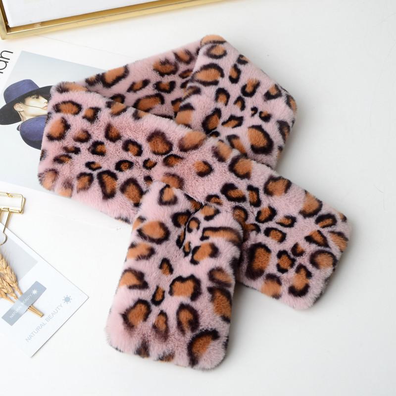 Scarves 2021 Leopard Imitation Plush Cross 11*87 Cm Ladies Bib Warm Autumn And Winter Student Couple Wild Scarf