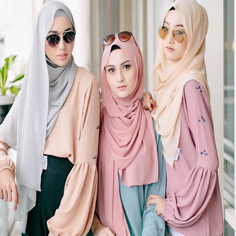 Scarves High Quality Women Bubble Chiffon Scarf,muslim Hijab,Solid Color Instant Shawls,Beach Hijab Foulard Muslim 55 Colors