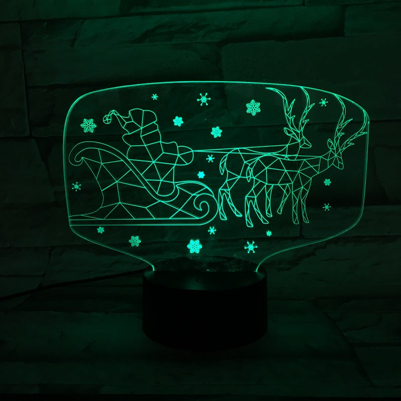 3D Illusion Night Light LED Plug In Lamp Desk Santa Claus Bedside Nightlight Kids Merry Christmas Gift Atmosphere Decoration