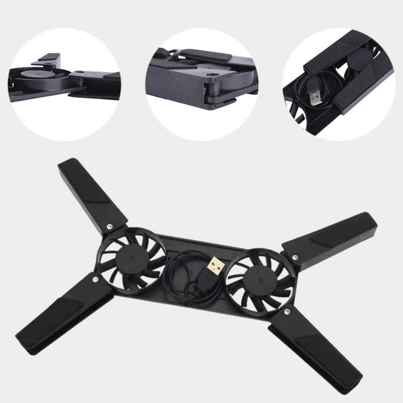 Laptop Cooling Pads Portable Foldable Dual Fan Mini Rack Base USB Home Office Business Travel Essential Silent