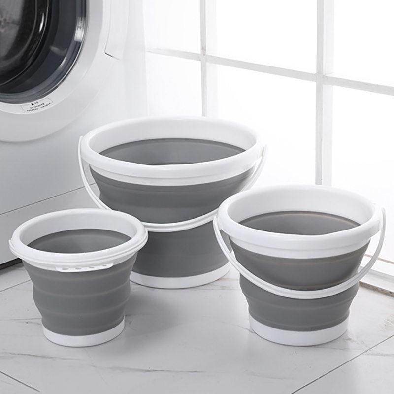 1.5L-10L Silicone Folding Bucket Fishing Folding Bucket Car Washing Outdoor Fishing Round Bucket