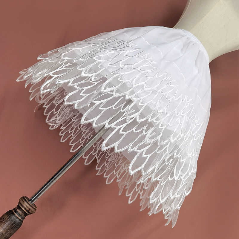 Skirts Spring Summer Women Japanese Kawaii Soft Girl Lolita Petticoat Underskirt High Waist y Feather Slip Hoop Crinoline CQ54