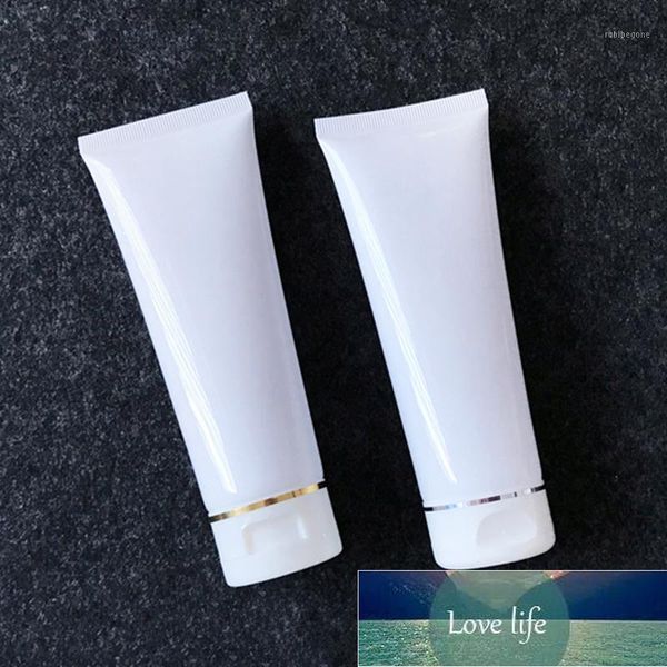 Storage Bottles & Jars 100ml Golden-sliver Edge White Soft Hose Tubes Hand Facial Cream Empty Squeeze Tube Shampoo Lotion Refillable Bottles