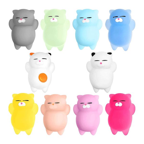 Mochi Squishy Toys Squishies Kawaii Fidget Soft Squeeze Cartoon Cat Animals Sensory Anti Stress Relief Birthday Easter Christmas Gifts for C