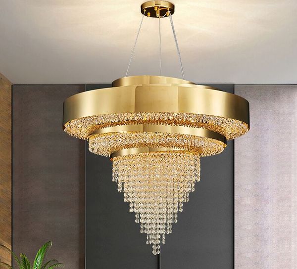 Modern led chandelier living room decoration home decor lights round dining hanging lamp for kitchen