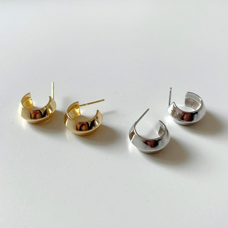 Stud 925 Sterling Silver C-shaped Earrings Gift For Women Minimalist Gold Earring Decoration Designer Earings Fine Jewellery
