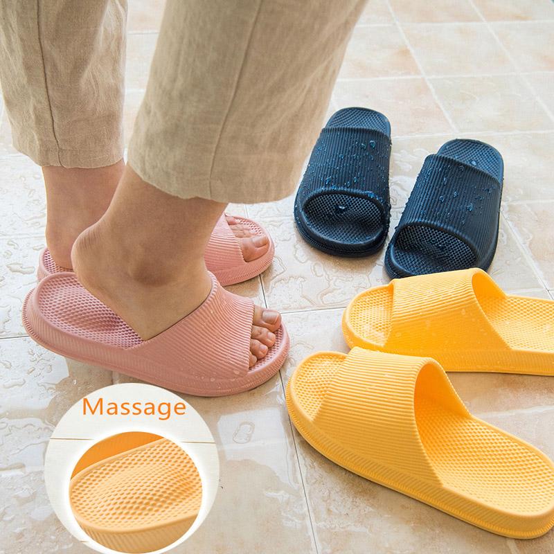 Slippers Summer Massage Indoor Women Bathroom Nonslip Shoes EVA Light Comfortable Home Candycolor Couple 35-43