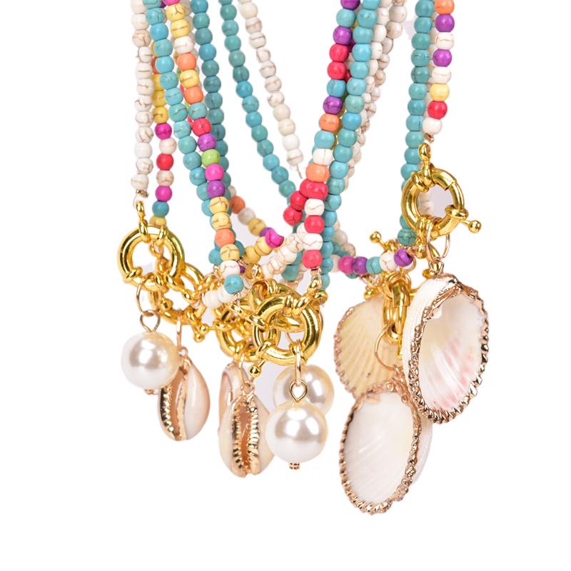Pendant Necklaces Vinatge Shell Necklace Bohemia Natural Cowrie Choker Colorful Beads Beach Jewelry For Women Fashion Boho