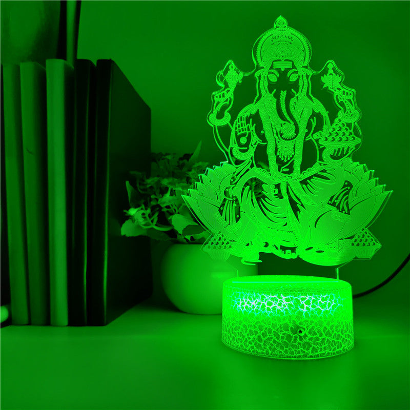Acrylic 3D Desk Lamp USB Night Light LED Bodhisattva Image RGB Nightlight Atmosphere Decoration Sincere Gift for Believers Dropshipping