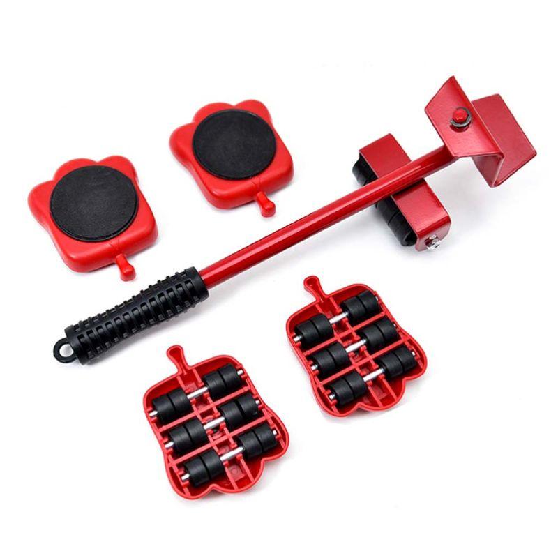 Vacuum Cleaners 5Pc Furniture Mover Tool Transport Lifter Set Heavy Stuffs Moving Wheeled Roller Bar Household Hand Tools Professional Clean