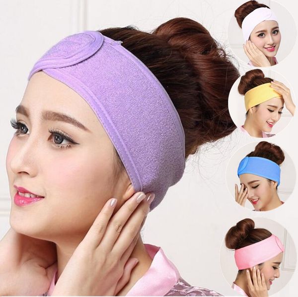 home Shower Caps Elastic Headband Cheap Beauty Towel Ladies Face Makeup Mask Hair Band Sports Absorbent Hood Hair Accessories ZC326