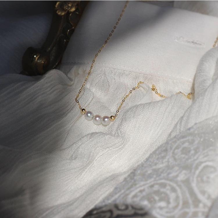 Chokers Pearl Real Gold Plated Choker Necklace For Women Korean Fashion Brass Chain Necklaces Party Holiday Daily Luxury Jewelry Gifts