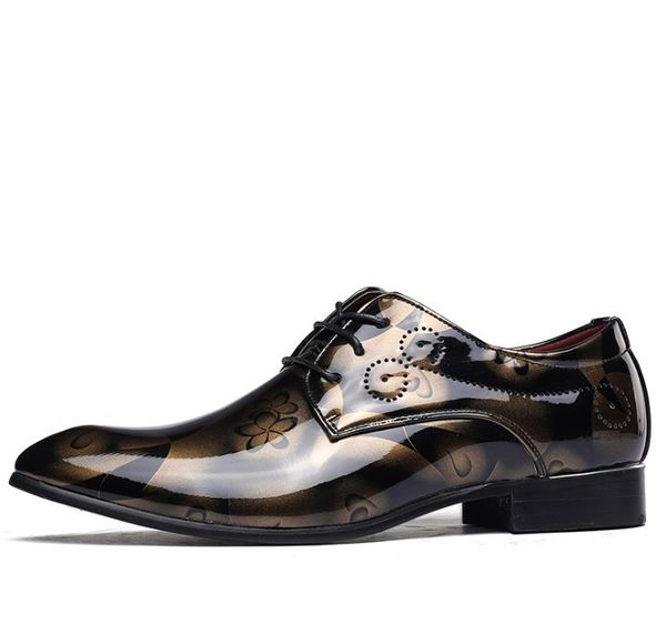Luxury designer Men Formal Shoes Fashion Patent Leather Dress Business Office Wedding Footwear Shoe
