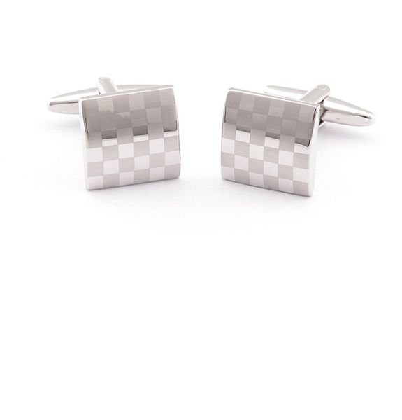 Luxury Silver Cufflinks With Laser Pattern Shirt Cuff link For Square Wedding Cufflinks Gift For Fathers Day