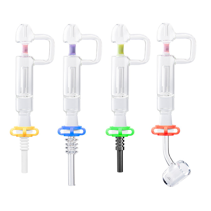 Glassvape168 CSYC NC063 Hookah 14mm Glass Pipe Quartz Ceramic Nail Keck Clip Oil Rig Bubbler Concentrate Dab Rigs Bong For Smoking