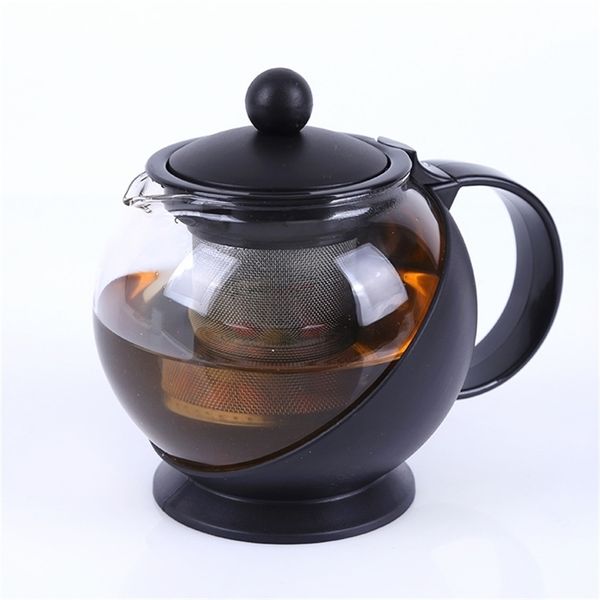 Heat-resistant glass tea pot stainless steel filter liner, bubble teapot high temperature resistant large capacity kettle herbal 210621