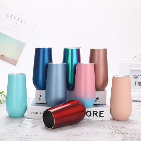 6oz tumbler Egg mugs Stemless Wine glasses Cup Double Wall Stainless Steel Vacuum Insulated Beer cups