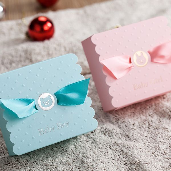 European Baby Boy Girl Party Angel Candy Boxes Baby Shower Favors Baby Birthday Party Sweet Box Chocolate Bag Box