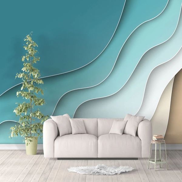 3D Wallpaper Modern Abstract Line Geometric Pattern Photo Murals Living Room Bedroom Home Decor Background Painting Waterproof