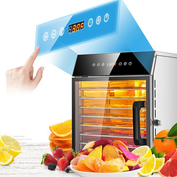 220V Food Dehydration Air Dryer Dried Fruit Machine Meat and Seafood Dryer Smart Touch Stainless Steel Food Dehydrator