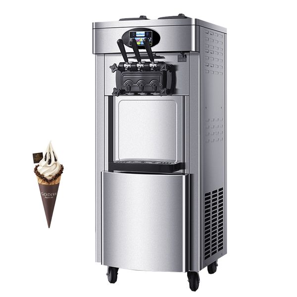 Soft Serve Ice Cream Maker Machine Vertical Stainless Steel Sweet Cones Freezing Equipment