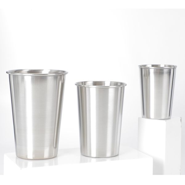 16oz Stainless Steel Beer Glass Outdoor Portable Metal Cup 500ml Small Wine Tumbler Hotel Drinking Utensils seaway ZZF8735