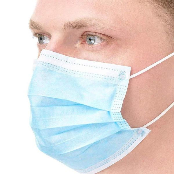 Disposable Adults Face Masks with Elastic Ear Loop 3 Ply Breathable Mouth Mask for Blocking Dust Air Anti-pollution Mask
