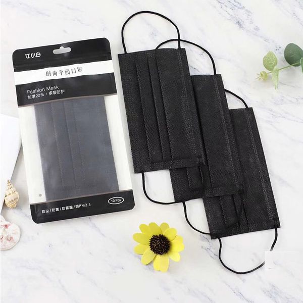 Wholesale Disposable Face Masks Pink Blue Black with Elastic Ear Loop 3 Ply Dextrous Breathable for Blocking Dust Air Anti-pollution Mask