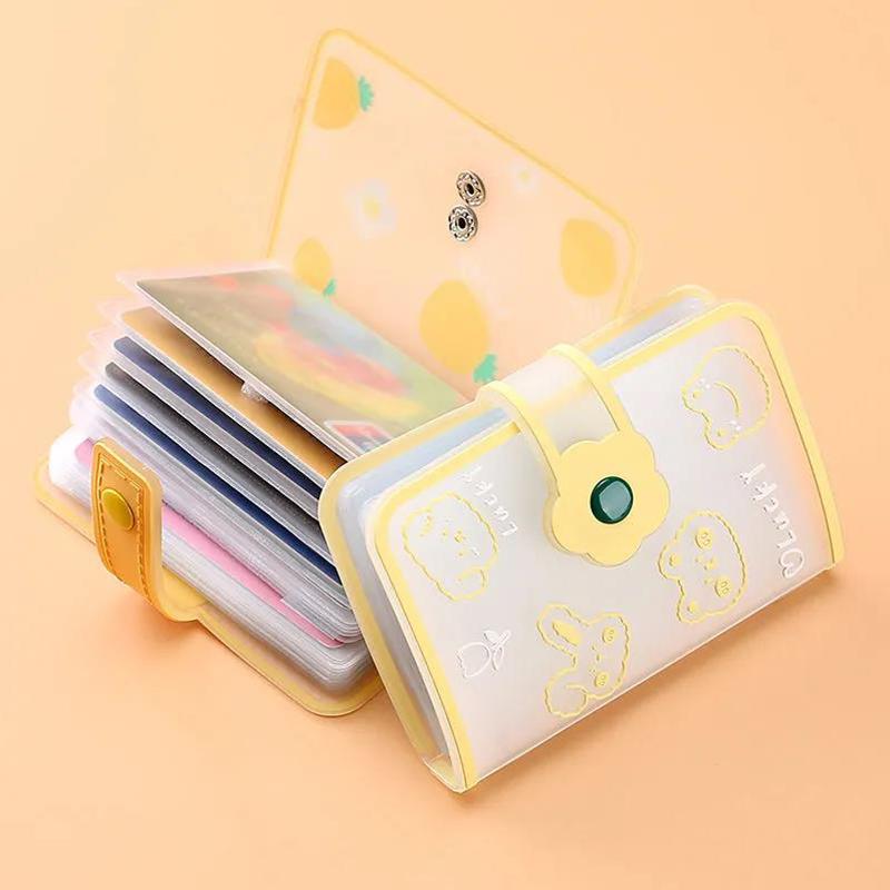 Card Holders Cute Candy Color Women Holder Kawaii Pvc Transparent 20 Bits Business Case Credit ID Passport Antimagnetic Wallet