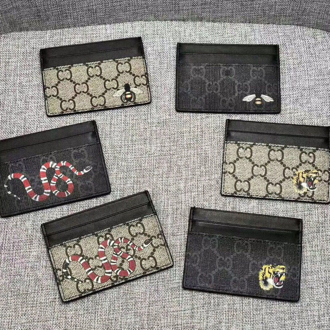 Men luxurys designers cardholder Holders Classic womens Casual Credit Card Holder G cowhide Leather Ultra Slim Wallet mens Women wallets size w10*h7