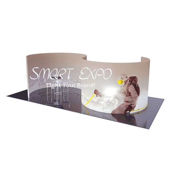 Lightweight Large S Shape Semi-Circle Advertising Display Banner with Aluminum Tubes Structure Double Custom Printing Graphic Carry Bag