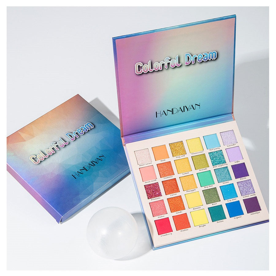 Waterproof Long-Lasting HANDAIYAN 30 Colors Eyeshadow Makeup Matte & Shimmer Eye Pressed Powder Rainbow Palette For Women Beauty Easy To Wear DHL Fr