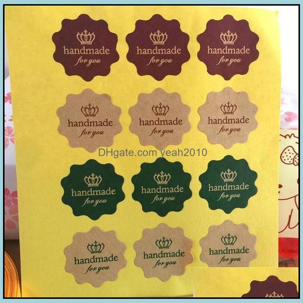 Other Festive Party Supplies Home & Gardenkraft &quot; Hand Made&quot; Sticker, Bakery ,Cookie , Cake ,Soap ,Home Made Stuff Packaging Drop