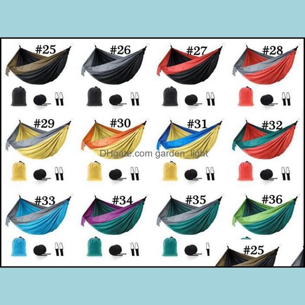 Furniture & Gardenhammocks Double Lightweight Nylon Outdoor Parachute Hammock Home Bedroom Lazy Swing Chair Beach Hammocks Campe Backpacking