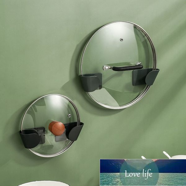 Self Adhesive Pot Lid Holder Punch-Free Wall Mounted Pan Cover Storage Rack Holder Cooking Utensil Tool Organizer Kitchen Tools Factory pric