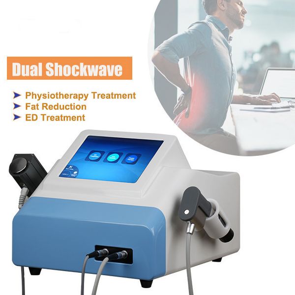 Portable 2 in 1 Dual Shockwave Therapy Machine Health Care Shock Wave ED Treatment And Relieve Muscle Pain Physiotherapy Extracorporeal Mass