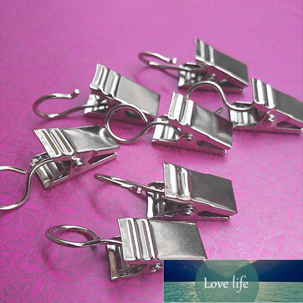 10pcs-set Shower Curtain Clips Heavy Duty Silver Hook Spring Clamps Hanger Clips Glider Peg Pins Factory price expert design Quality Latest