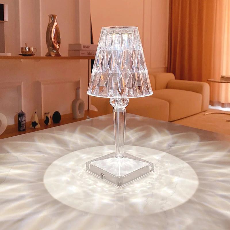 Night Lights Desk Light USB Crystal Projector Atmosphere Led Table Lamp Room Decor Nights For Bedroom Home Decoration